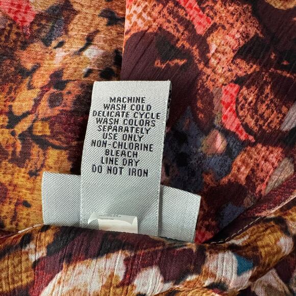 Catherines 3X-Large Draped Kimono Floral 3/4 Bell Sleeve Semi-Sheer Asymmetrical - Picture 8 of 8